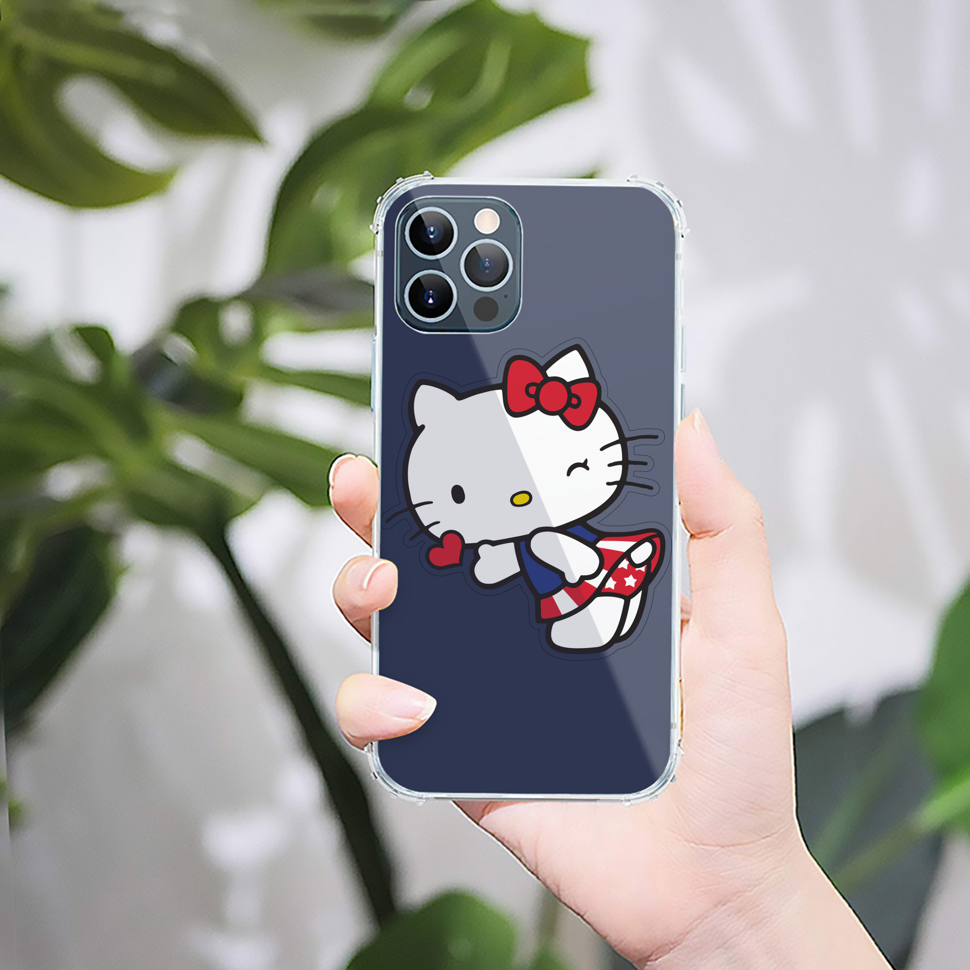 （画像用） Hello Kitty ハローキティ 【iPhone 12シリーズ対応】透明スマホケース（クリアソフトケース）